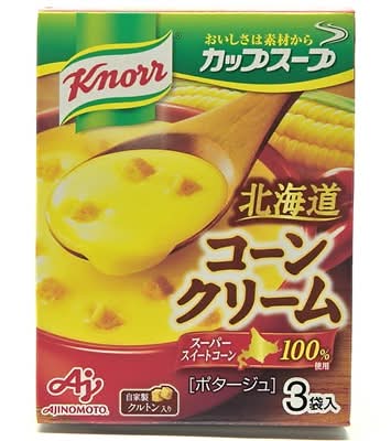 味の素　クノール　カップスープ　北海道コーンクリーム　ポタージュ　３袋入