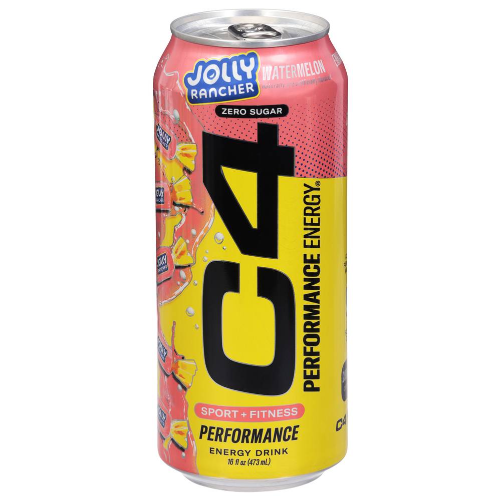 C4 Zero Sugar Watermelon Performance Energy Drink, Watermelon (16 fl oz)