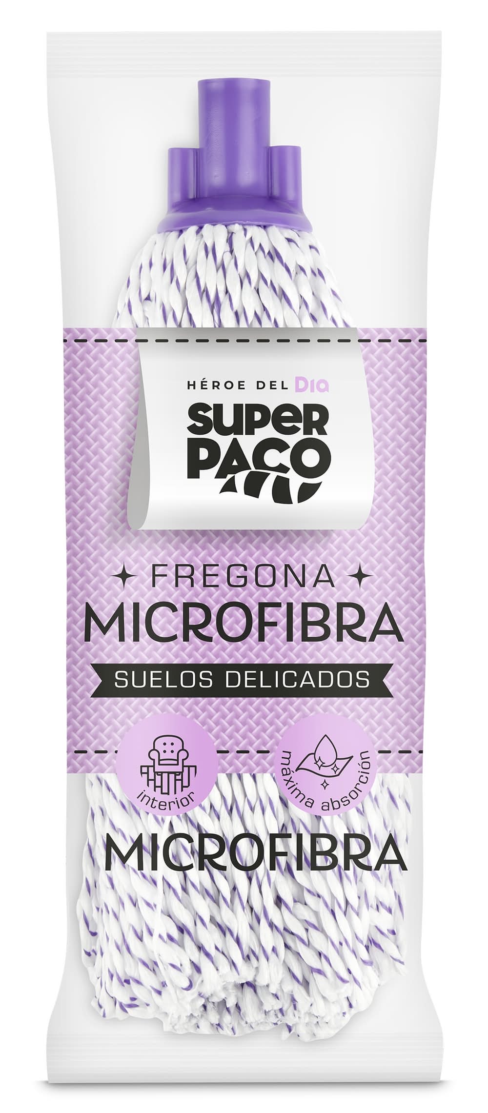 Fregona De Microfibra Suelos Delicados Super Paco De Dia Bolsa 1 Unidad