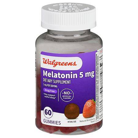 Walgreens Melatonin 5 mg Natural Strawberry (60 ct)
