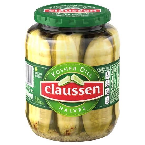 Claussen Kosher Dill Pickle Halves (32 fl oz)