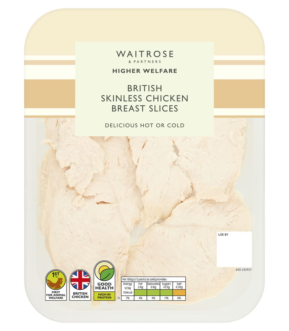 Waitrose & Partners British Skinless Chicken Breast Slices (200g)