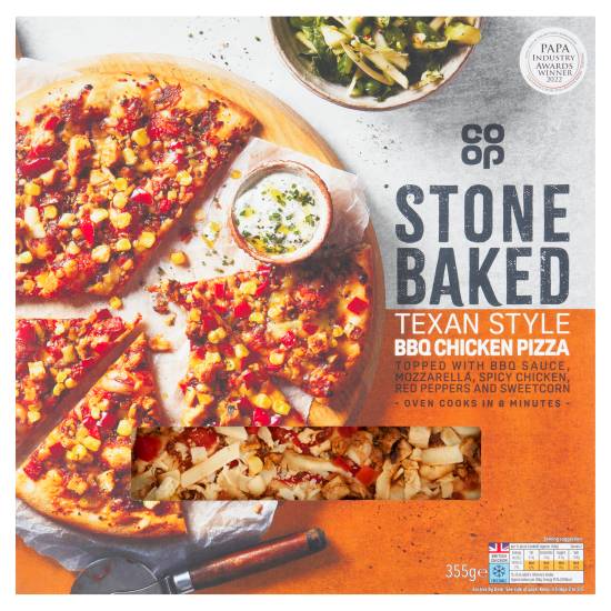 Co-Op Stonebaked Texan Style Bbq Chicken Pizza 355g