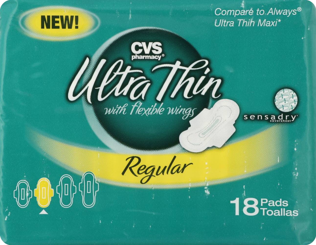 CVS Pharmacy Pharmacy Regular Ultra Thin Pads With Wings (18 ct)