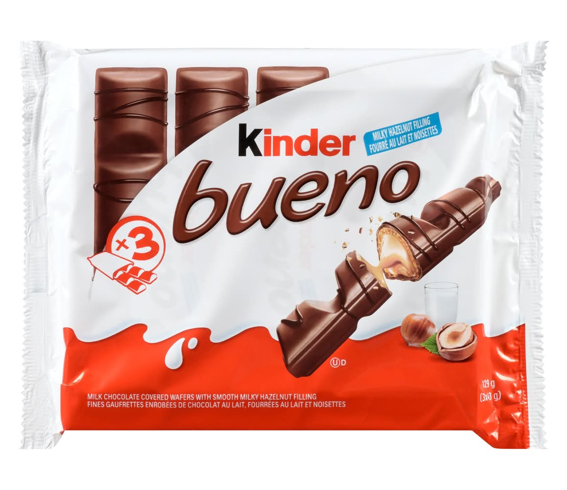 Kinder bueno barre au chocolat au lait - bueno milk chocolate bar (3 pièces)