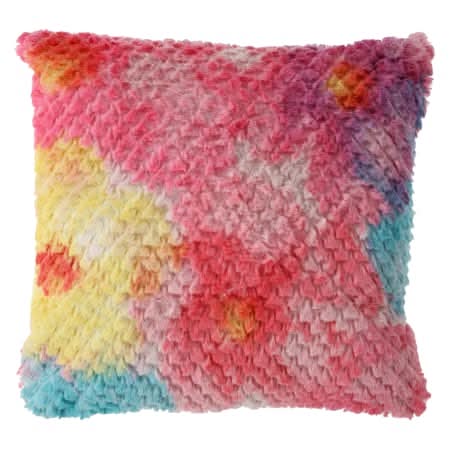 Textured Tie-Dye Flower Throw Pillow 16in x 16in Pink