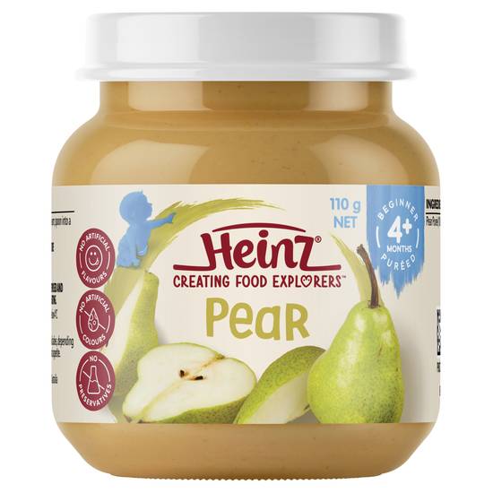 Heinz Pureed Fruity Pears 4+ Months Glass Jar 110g
