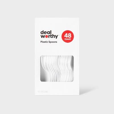 Dealworthy Plastic Spoons, White (48 ct)