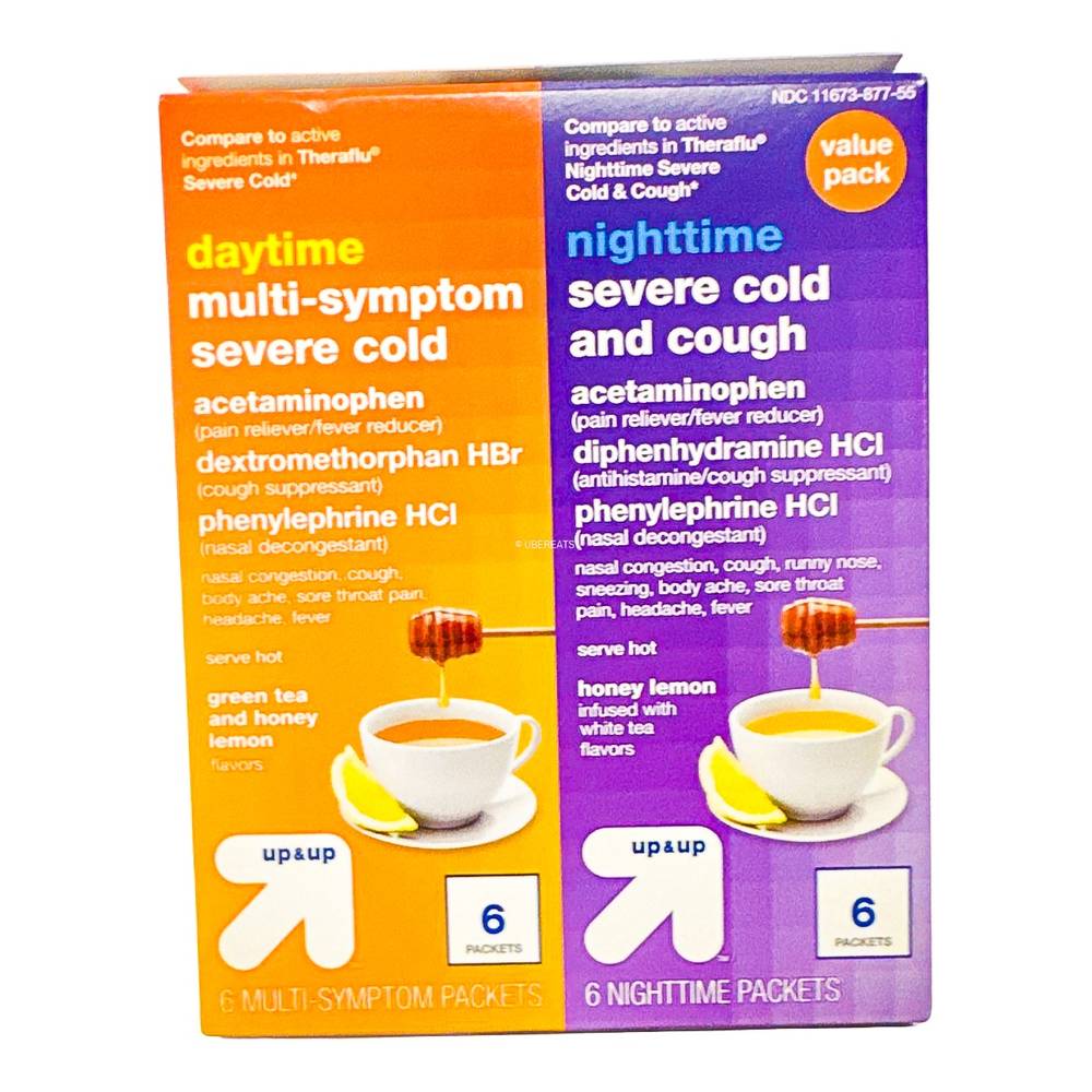 Up & Up Multi-Symptom Severe Cold Day & Night Combo Powder (green tea-honey lemon)