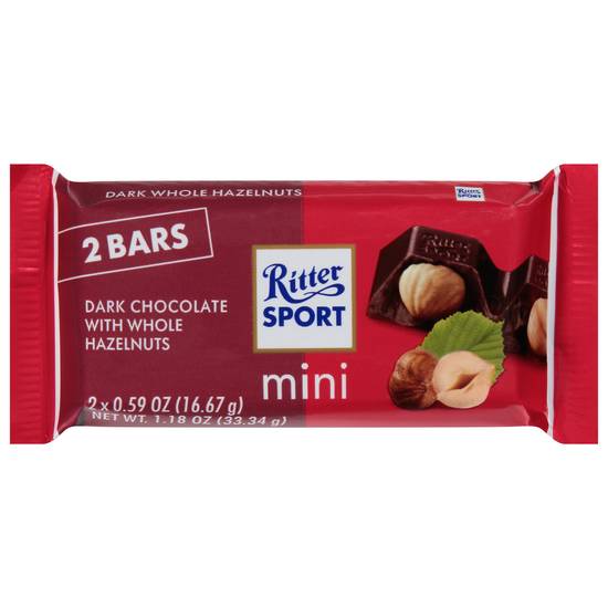 Ritter Sport Mini Dark Chocolate With Whole Hazelnut Bar (2 ct)