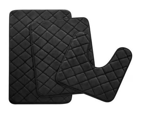 Mainstays Memory Foam Bath Mat Set, Black (3 ct)