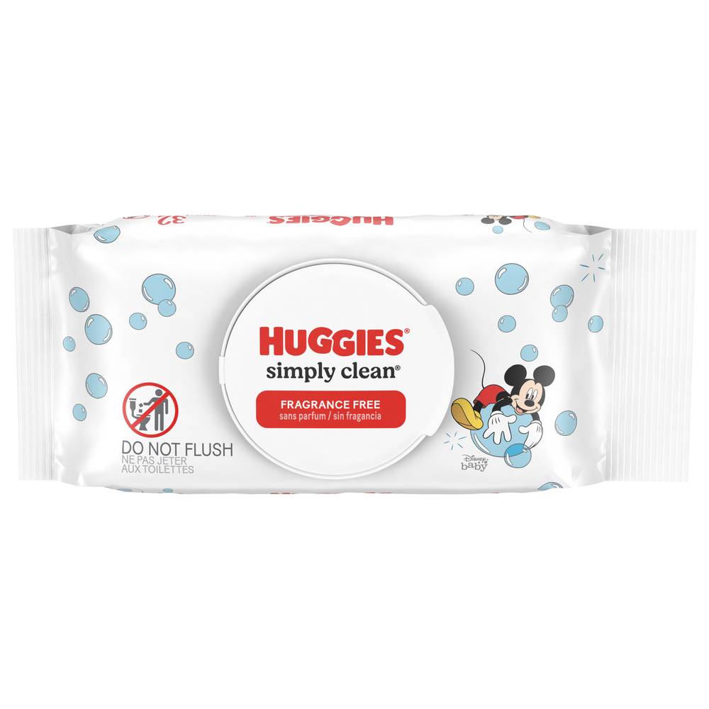 Huggies Unscented Baby Wipes (32 ct)