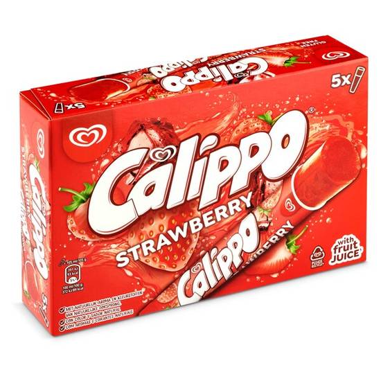 Helado Sabor Fresa (5 unidades) Calippo Caja (525 g)