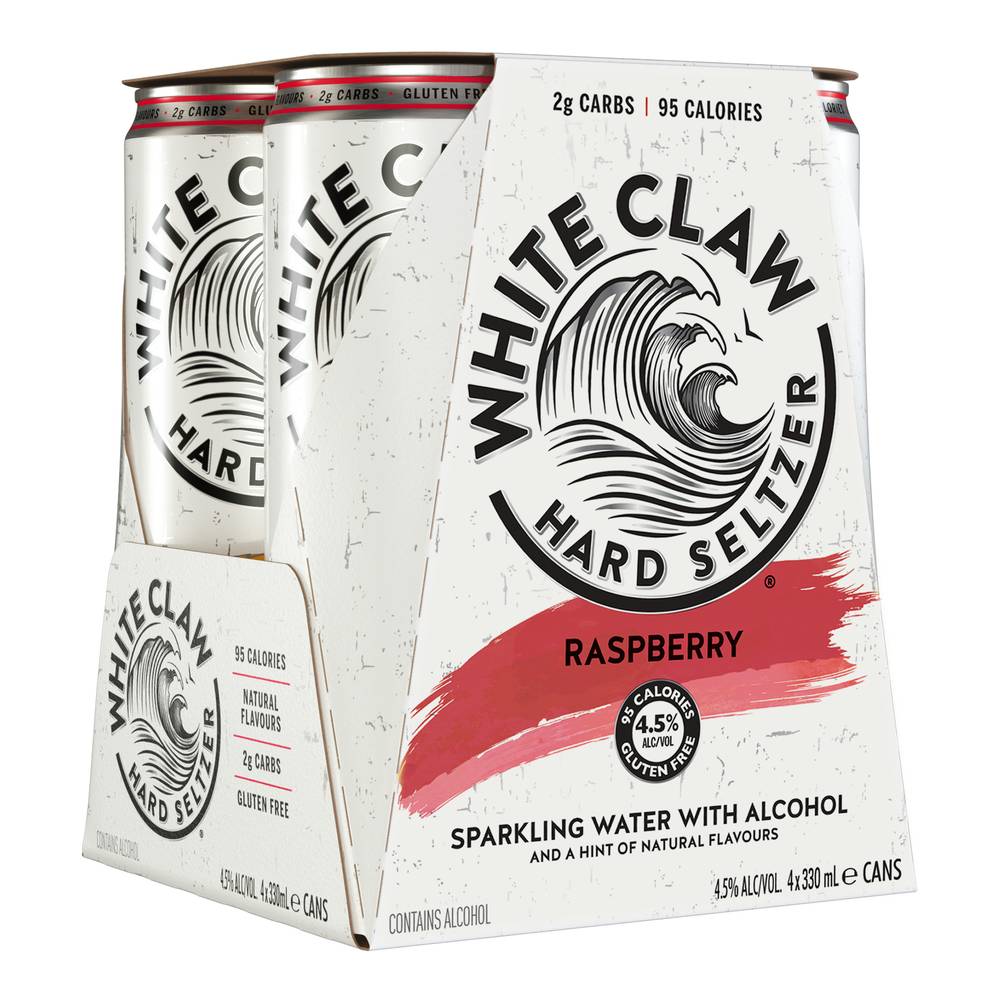 White Claw Raspberry Can 330mL X 4 pack