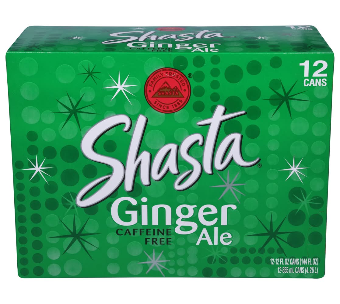 Shasta Caffeine Free Ale Soda, Ginger (12 x 12 fl oz)