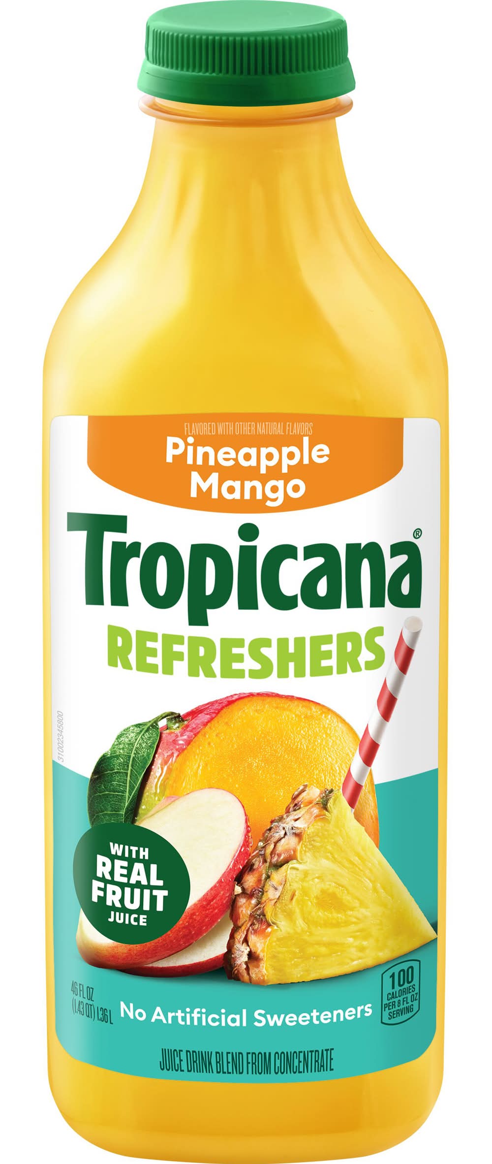 Tropicana Refreshers Juice Drink Blend, Pineapple Mango (46 fl oz)