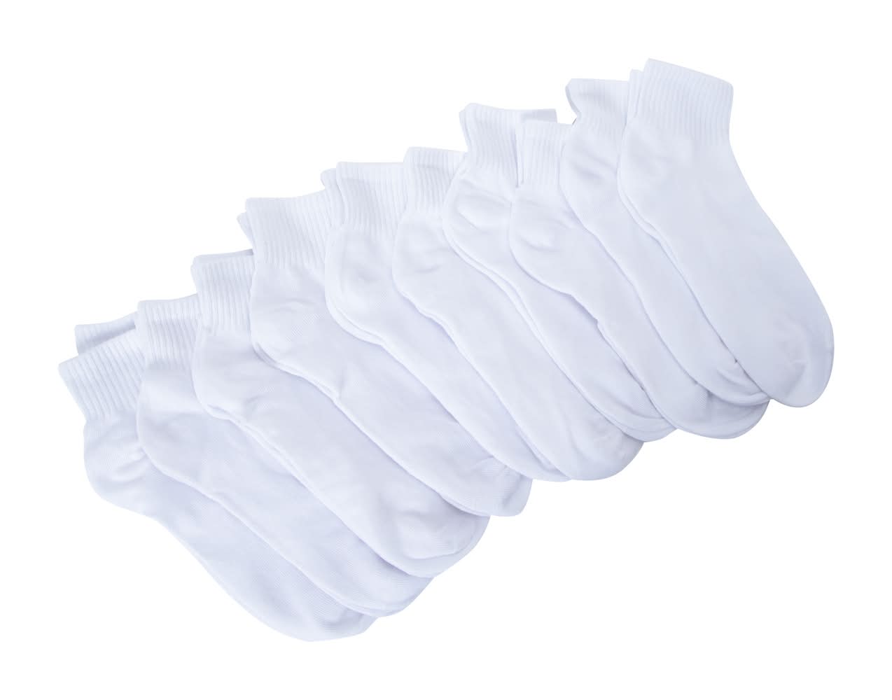 Ladies White Quarter Socks 10-Pack