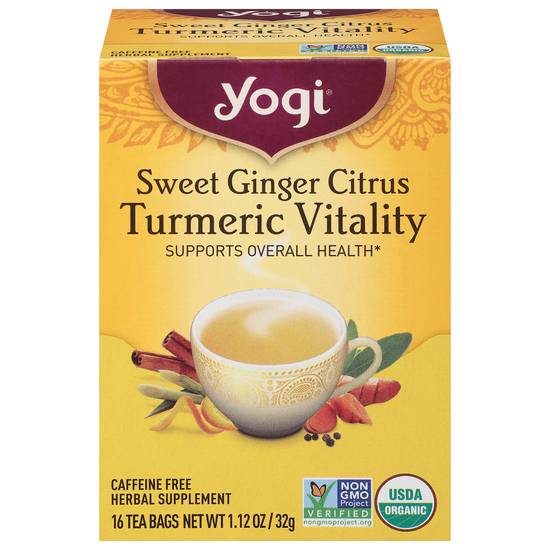 Yogi Organic Vitality Tea Bags (1.12 oz) (sweet ginger-citrus-turmeric)