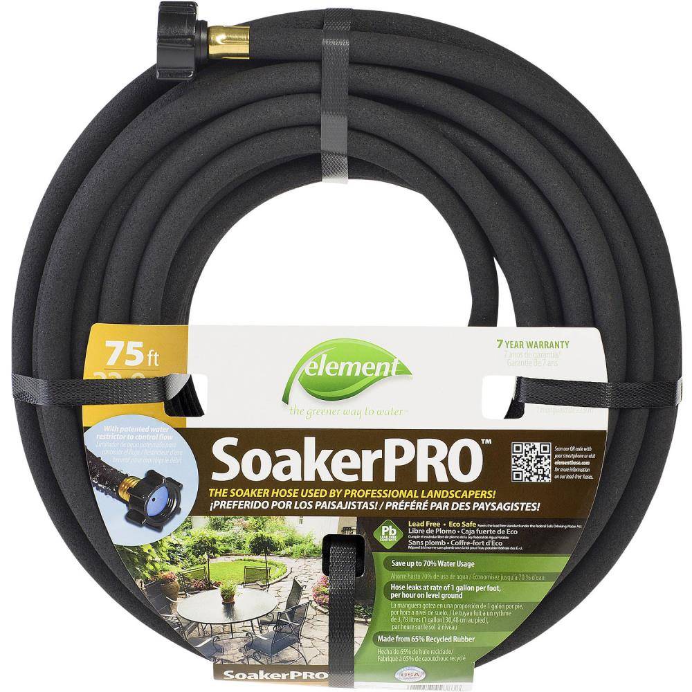 Element 3/8-in x 75-ft Kink Free Rubber Black Soaker Hose | 2626703