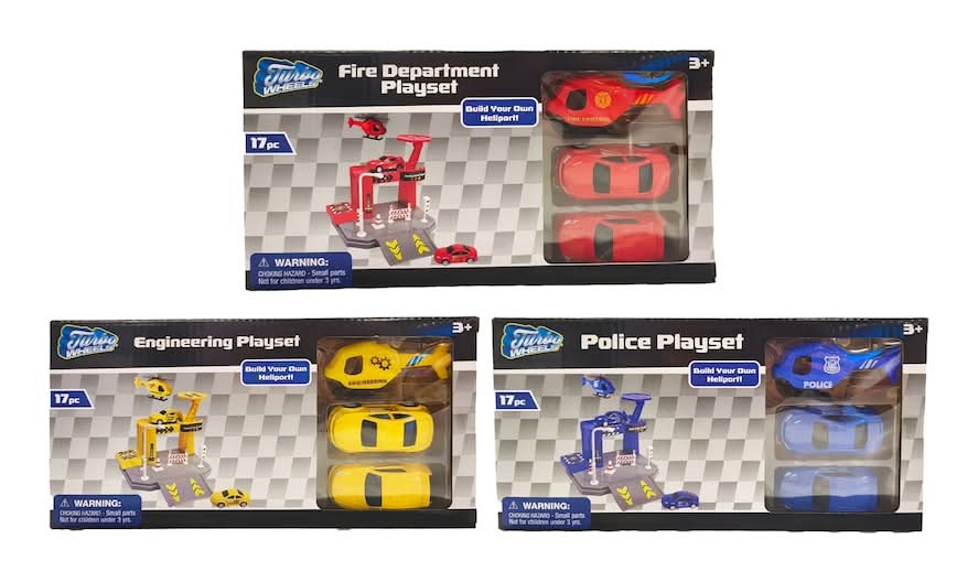 Turbo Wheel Police and Fire Play Set