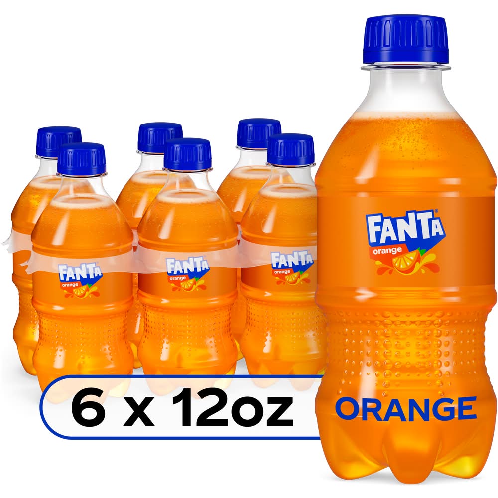 Fanta Flavored Soda, Orange (6 x 12 fl oz)