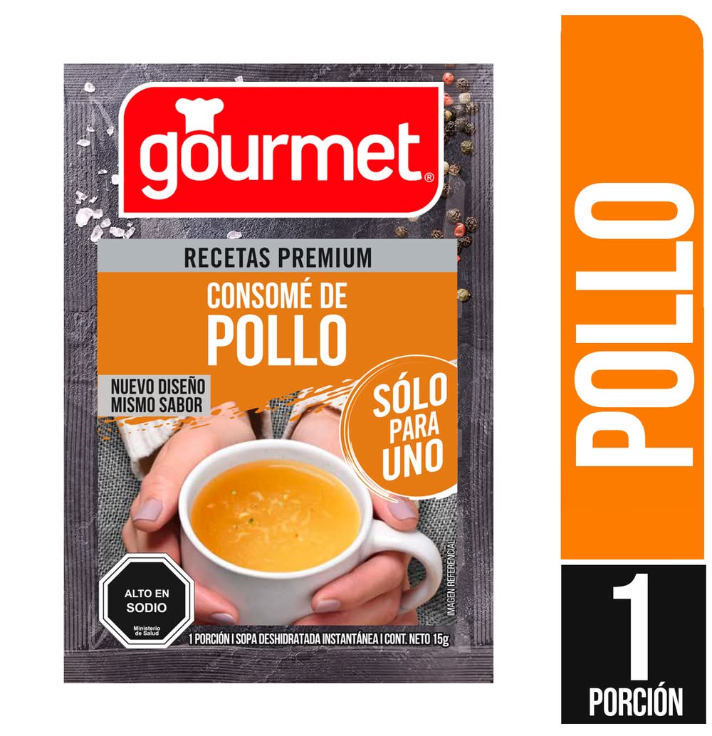 Gourmet · Consome de pollo solo para uno (15 g)