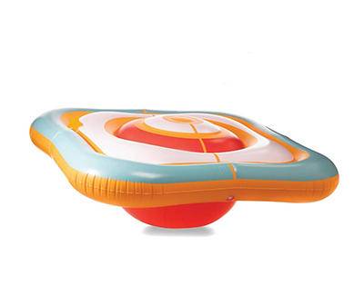 Orange & Teal Bullseye Balance Ball Inflatable Platform