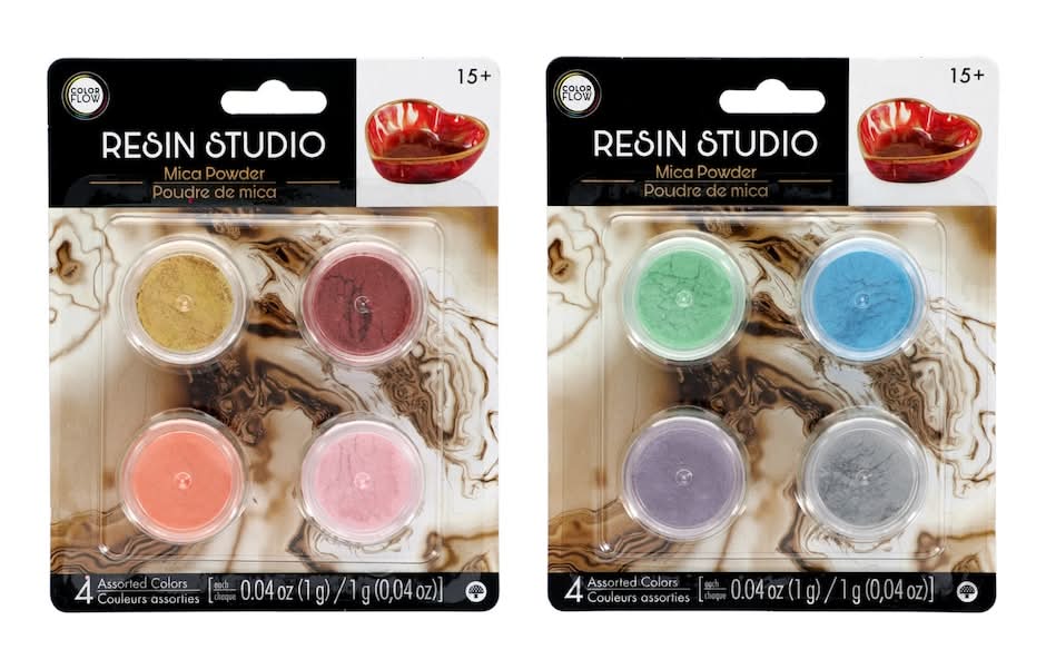Color Flow Resin Studio Mica Powder 15+ Years, Assorted (0.04 oz, 4 ct)