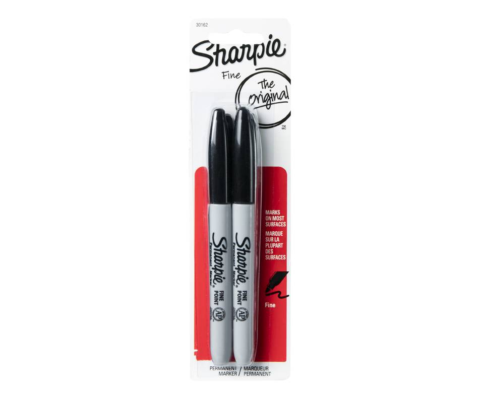 Sharpie marqueur permanent (2 unités, noir) - black permanent marker (2 units)