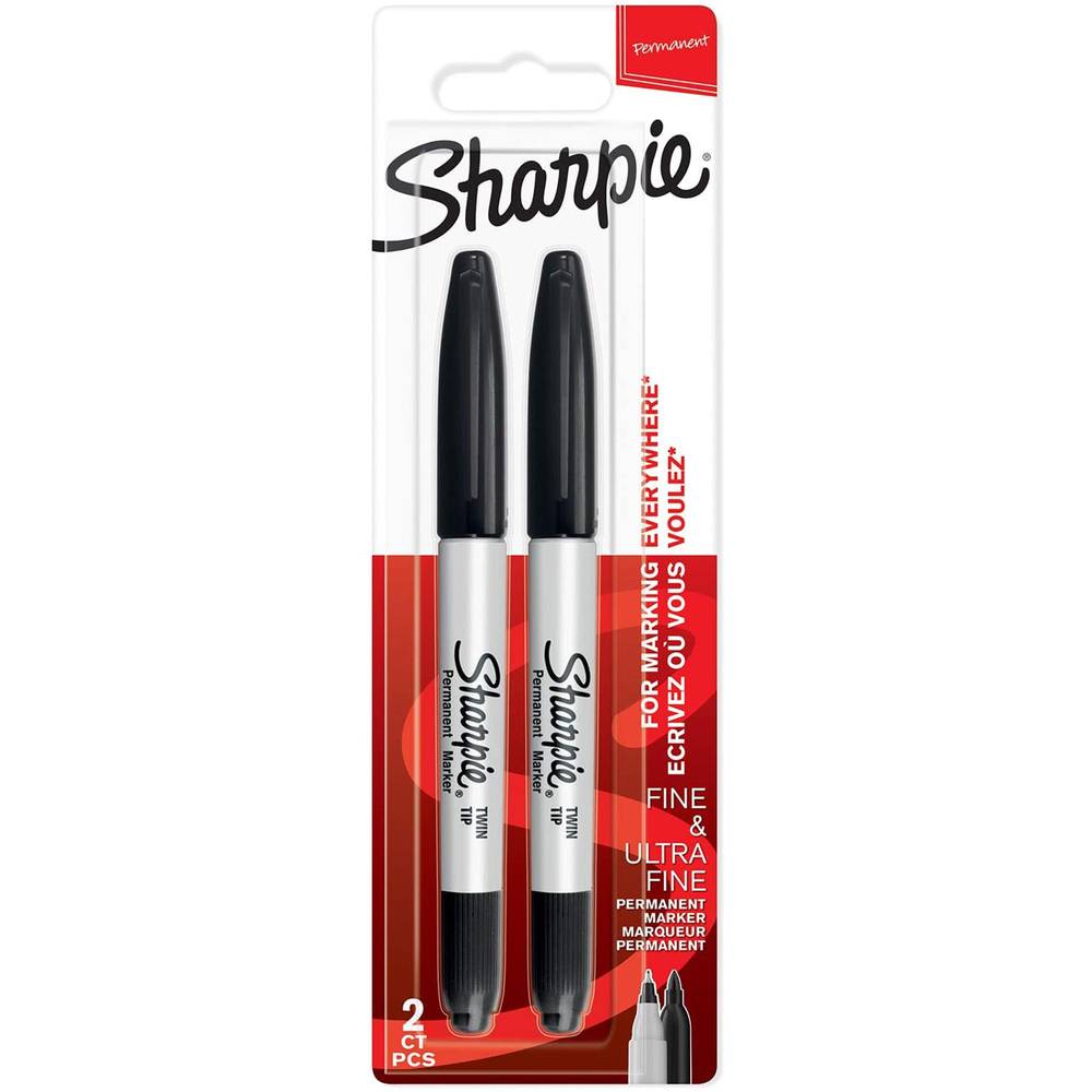 Sharpie Twin Tip Markers 2 Pack Black