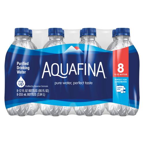 Aquafina Purified Drinking Water (8 pack, 12 fl oz)
