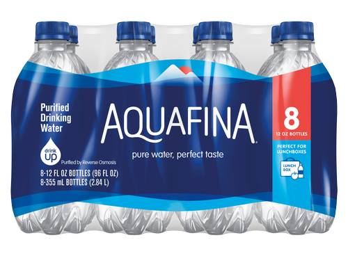 Aquafina Purified Drinking Water (8 x 12 fl oz)
