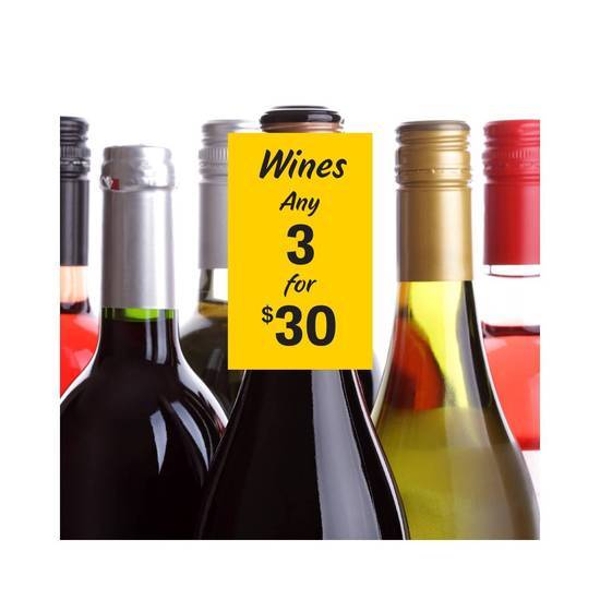 Any 3 Wines for $30