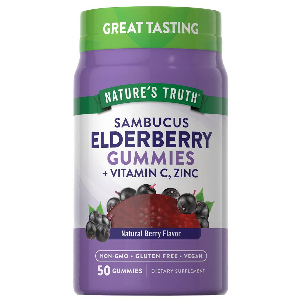 Nature's Truth Sambucus Black Elderberry Vitamin C & Zinc Gummies (50 ct)