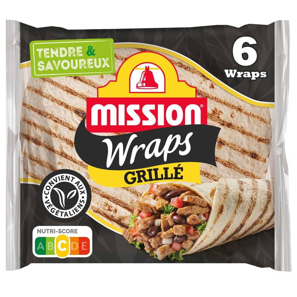 Mission - Wraps blé naturre grillé (6 pièces)