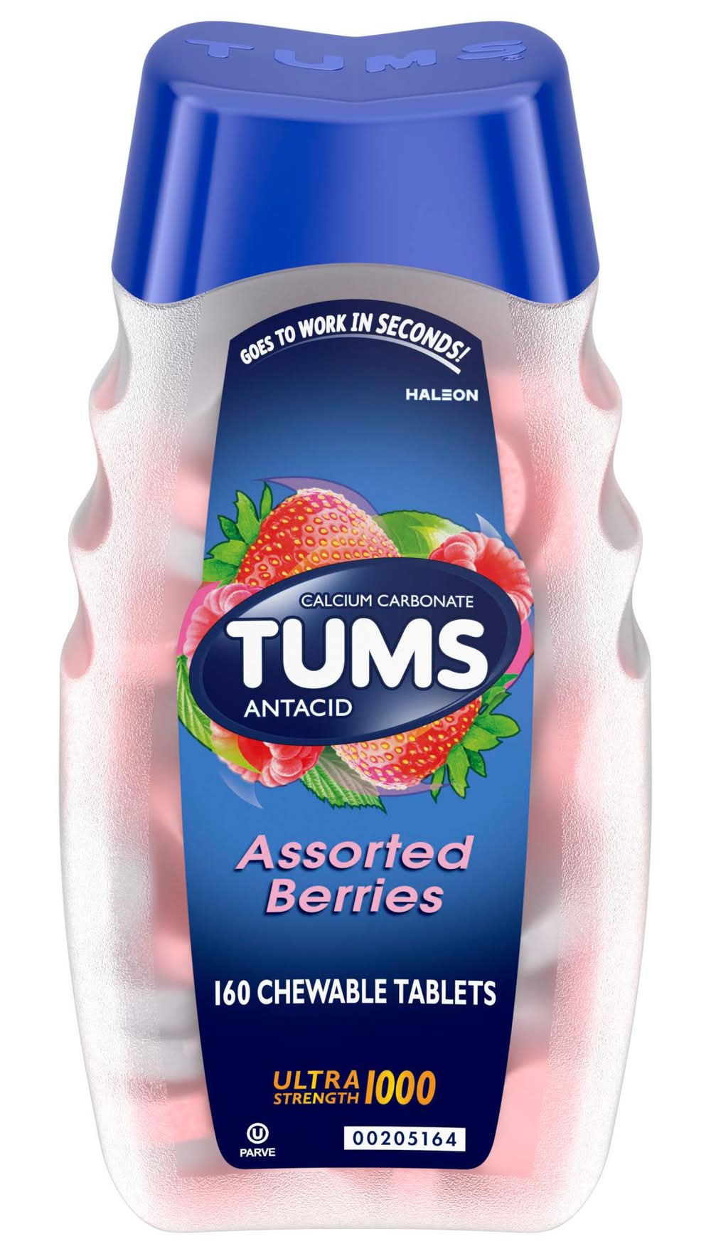 TUMS Ultra Strength Antacid Chewable Tablets 1000 mg, Assorted Berries (160 ct)