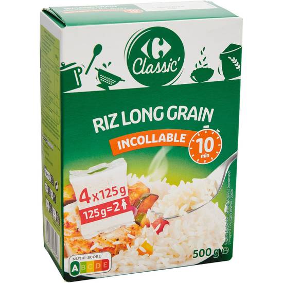 Carrefour Classic' - Riz long grain incollable 10 min (4 pièces)