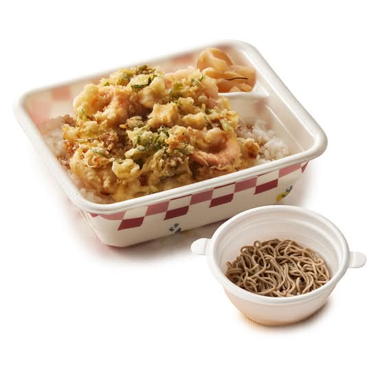 海鮮かき揚げ天丼弁当（冷小藪そば）セット