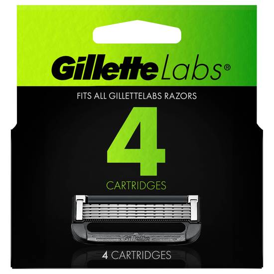 Gillette Labs Men's Razor Blade Refills With Exfoliating Bar (4 ct)