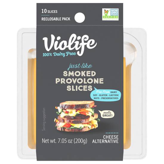 Violife Smoked Provolone Slices Cheese Alternative