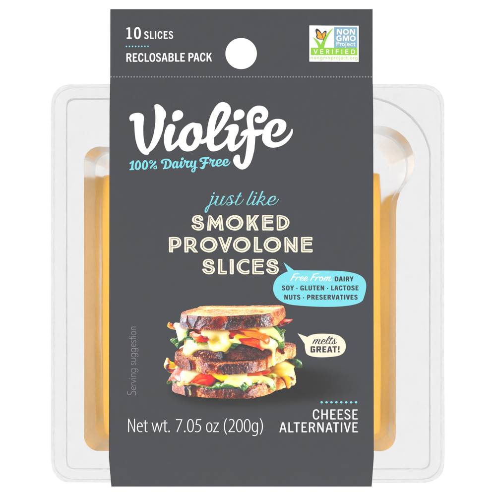 Violife Smoked Provolone Slices Cheese Alternative (7.05 oz, 10 ct)