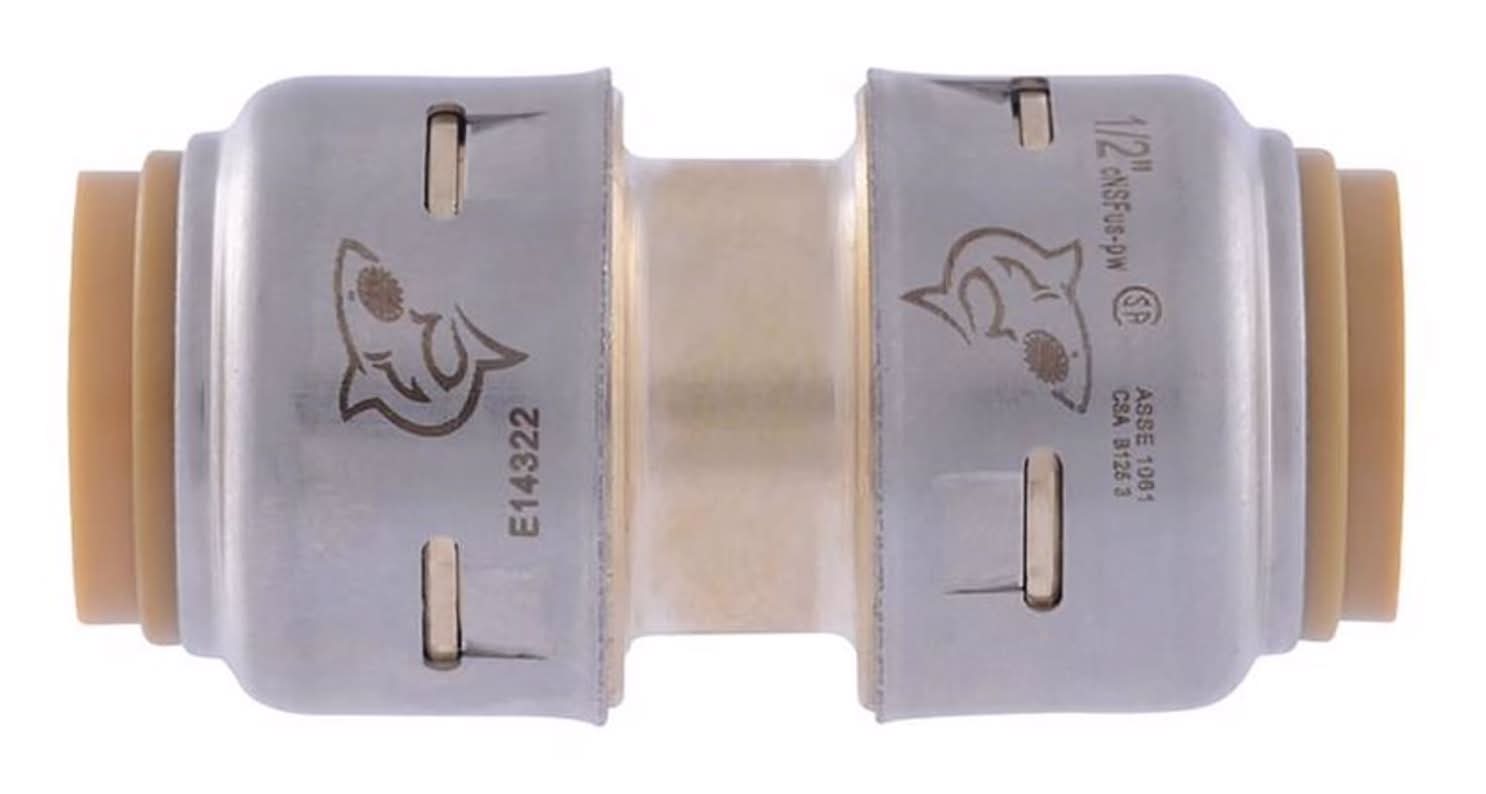 Sharkbite Push To Connect 1/2 In. Ptc Each X 1/2 In. D Brass Coupling