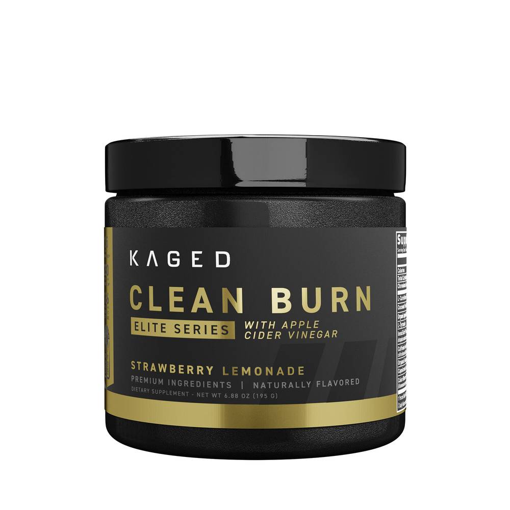 Kaged Clean Burn Elite Series 30 Servings Powder Drink, Strawberry-Lemonade (6.88 oz)