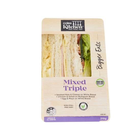 Coles Kitchen Mixed Classic Triple Sandwich 210g