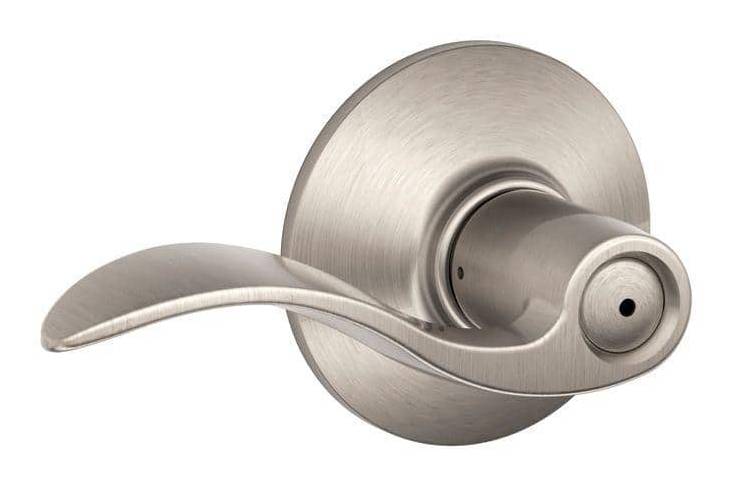 Schlage Accent Satin Nickel Privacy Bed/Bath Door Handle, Silver