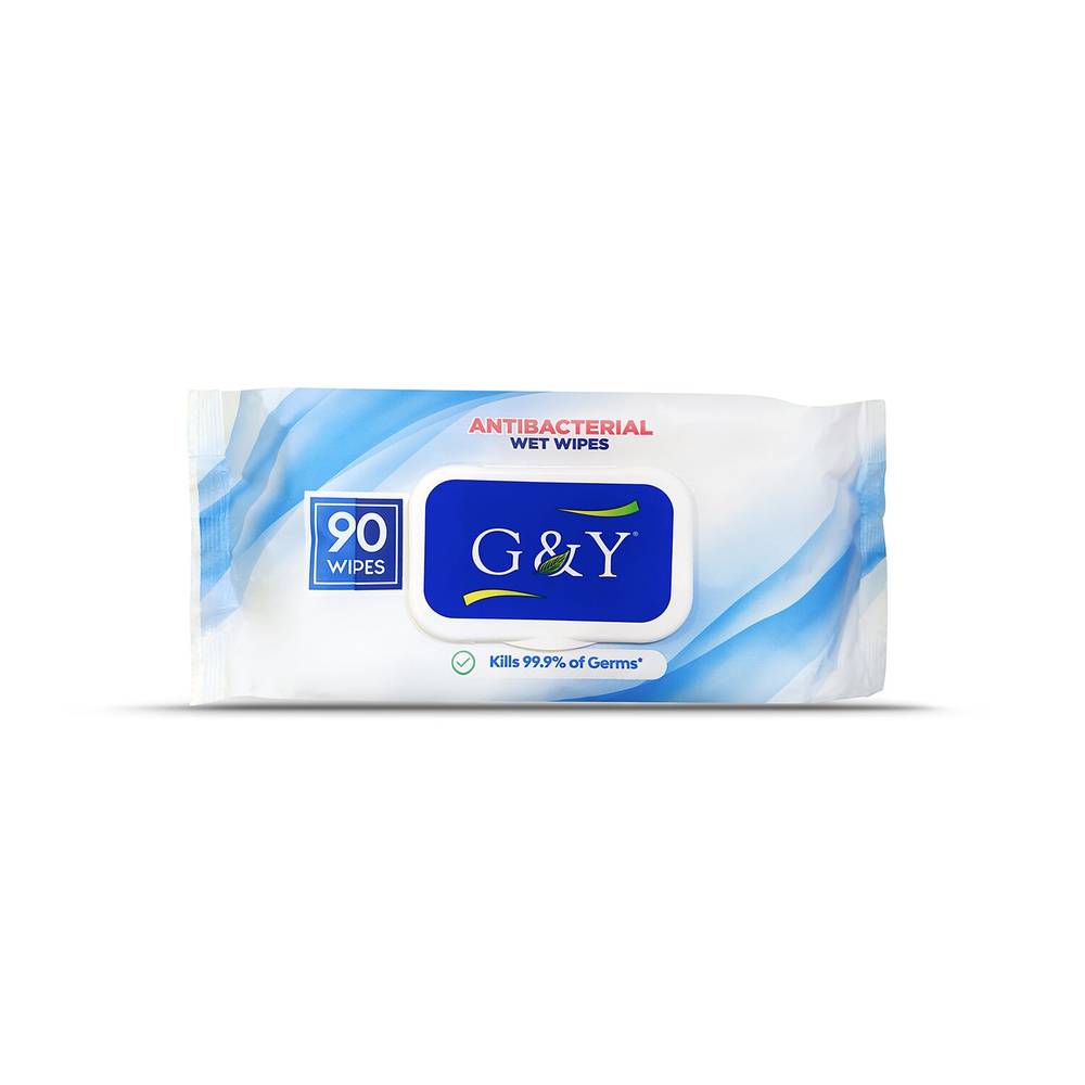 G&Y, Anti-Bacterial Wet Wipes, 90 ct