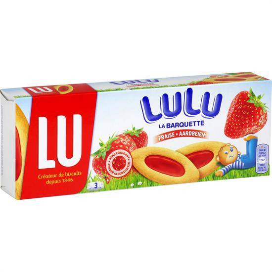 Biscuits fraise barquette LULU DE LU - le paquet de 120 g
