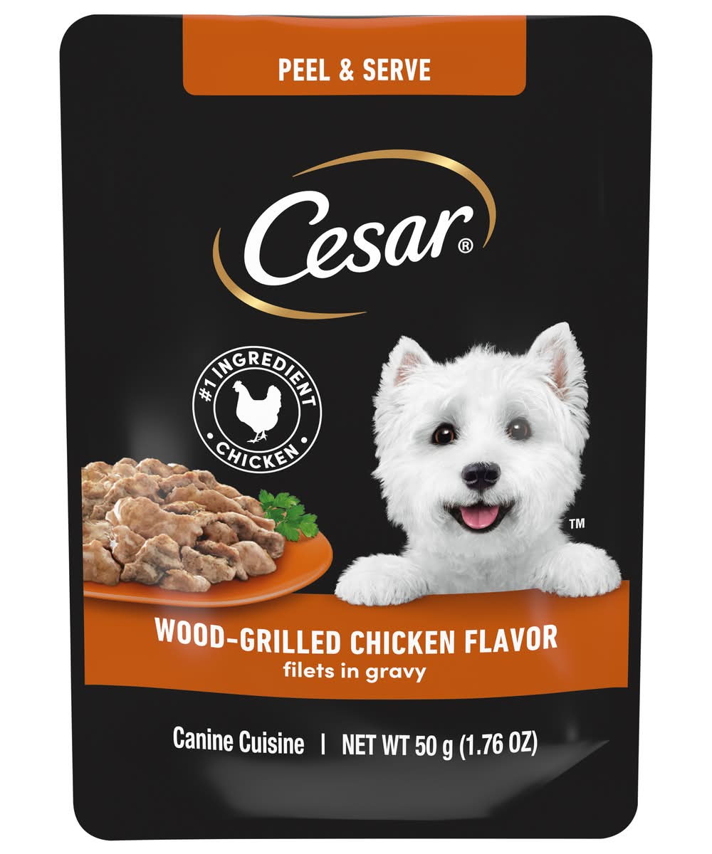 Cesar Canine Cuisine Wet Dog Food, Wood-Grilled Chicken (1.76 oz)