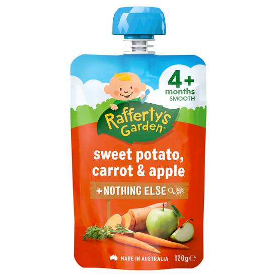 Rafferty's Garden Sweet Potato Carrot & Apple and Nothing Else Baby Food Puree Pouch 4+ Months 120g