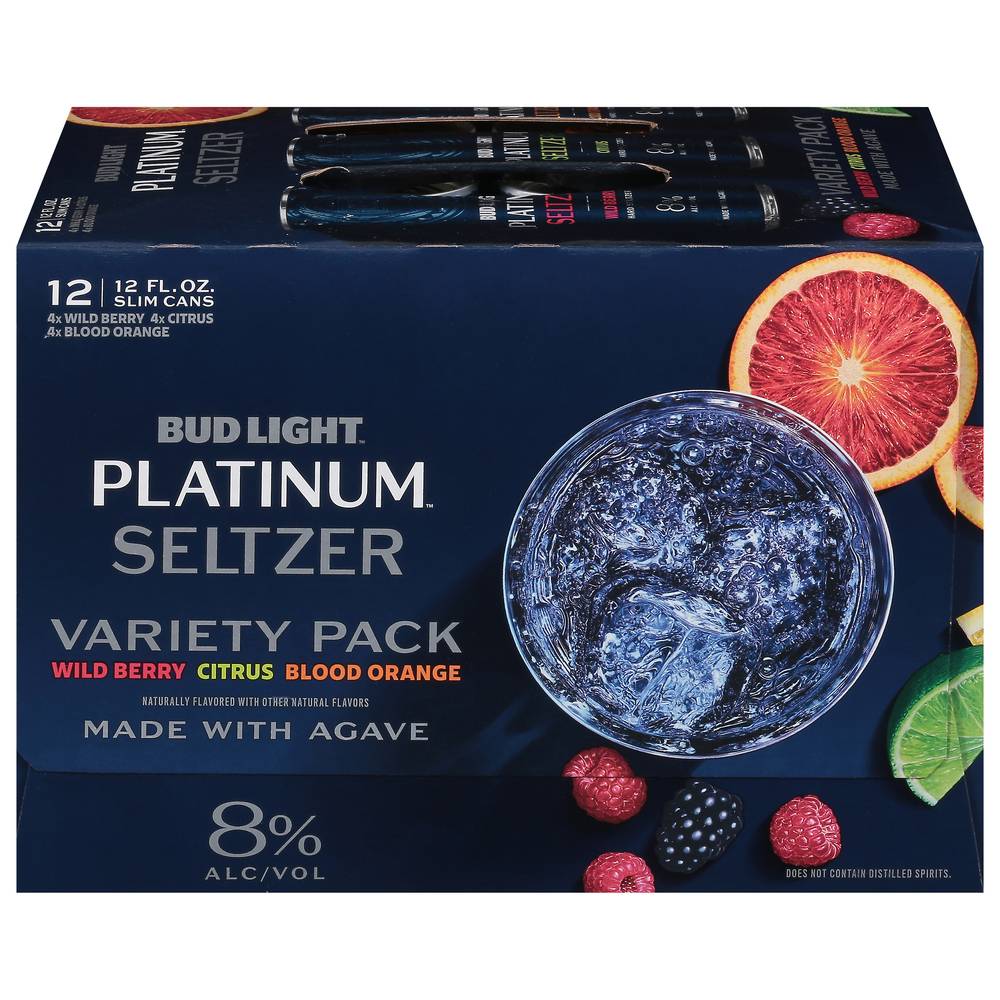 Bud Light Platinum Seltzer Variety pack (12 pack, 12 fl oz) (wild berry, citrus, blood orange)